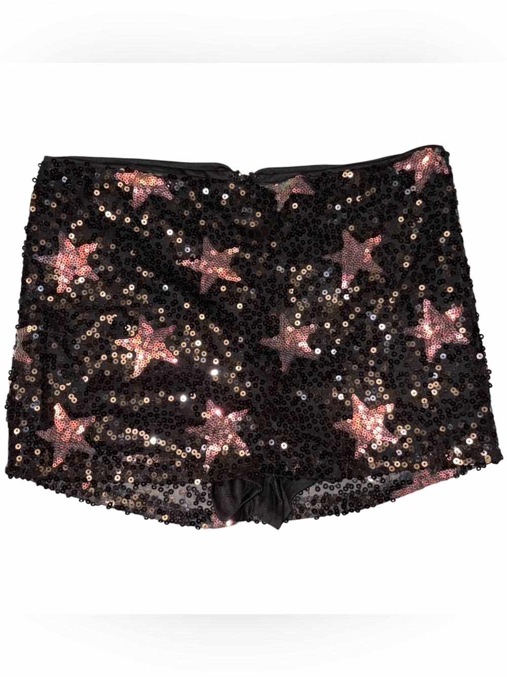 Windsor Starry Nights Sequin Mini Skort Small, Black Sequin Low Rise Skirt,Stars